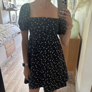 Floral Black Dress
